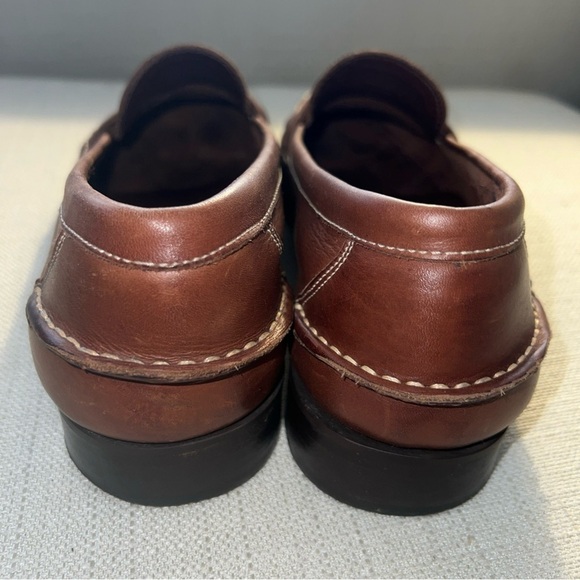 Brass Boot Brown Leather Penny Loafers Shoes Slip On Walking Gloves Men's 7.5M - Picture 4 of 11